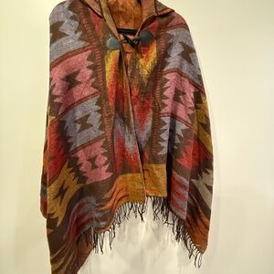 Colorful Aztec Patterned Poncho